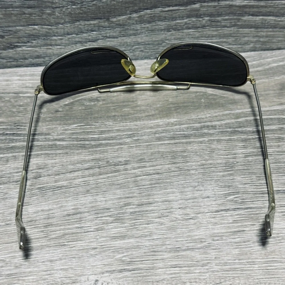 Sunglasses Mens Gold Black Aviator Double Bridge‎ Metal Wire Frame Classic Vtg